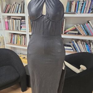 Naked Wardrobe Halter Black Dress